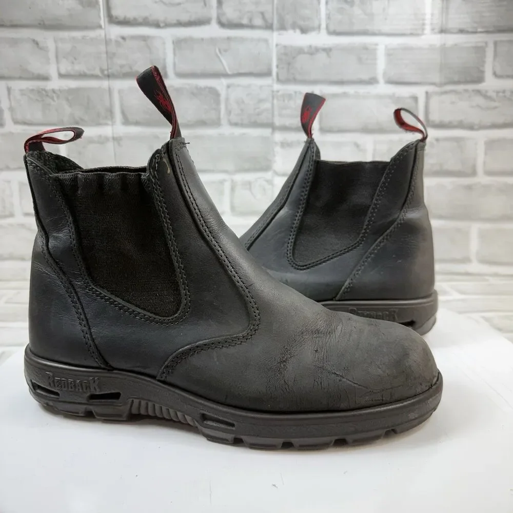 REDBACK BOBCAT UBBK SOFT TOE BOOTS BLACK OIL KIP - US Size 8.5 Men Black Leather